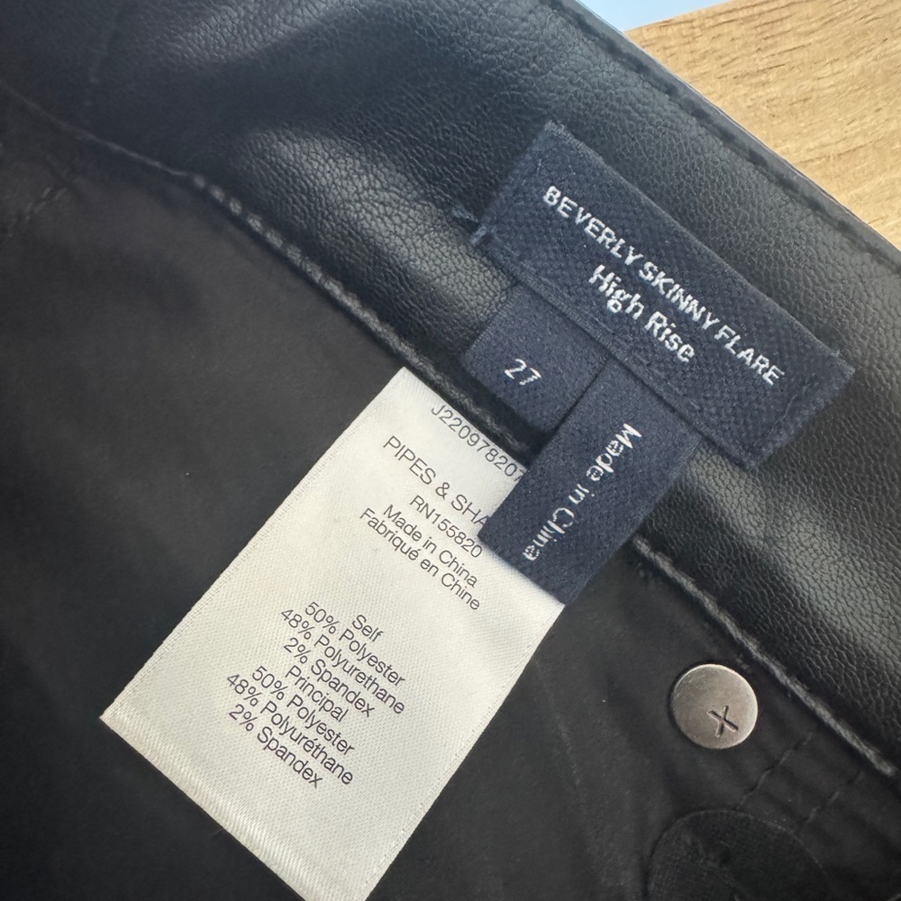 Veronica Beard High-Rise Stretch Vegan Leather Beverly Pant in Black - Picture 14 of 16